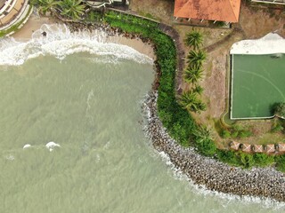 Creative Aerial Shots of the Santubong and Damai Beaches of Sarawak Malaysia, beside the South...