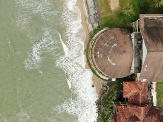 Creative Aerial Shots of the Santubong and Damai Beaches of Sarawak Malaysia, beside the South...