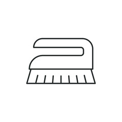 Cleaning brush line icon isolated on white background. Vector illustration
