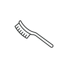 Cleaning brush line icon isolated on white background. Vector illustration