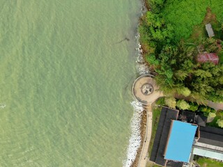 Creative Aerial Shots of the Santubong and Damai Beaches of Sarawak Malaysia, beside the South...