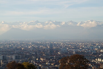  Italy, Turin, panorama: view of the city and the Alps