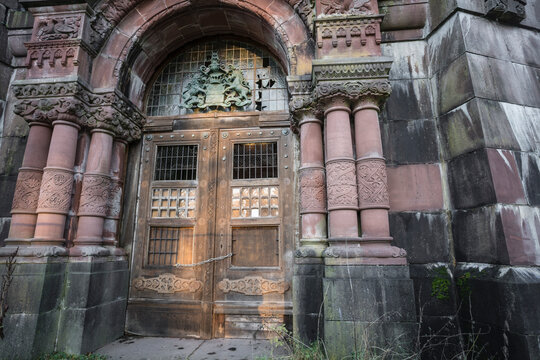 door of a gothic mausoleum