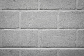 White brick wall background and texture pattern photo.