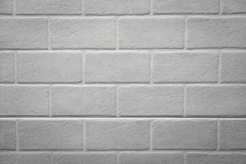 White brick wall background and texture pattern photo.