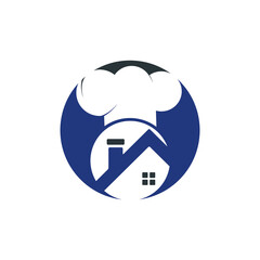 Home chef icon logo design. Cooking at home vector logo design.