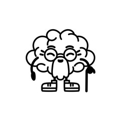 Isolated brain cartoon with a smile face - Vector illustration