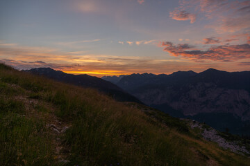 Obraz na płótnie Canvas Hiking in Totes Gebirge mountains in Austrian Alpes