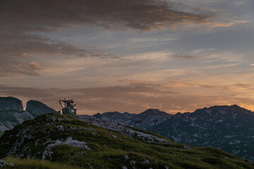 Hiking in Totes Gebirge mountains in Austrian Alpes