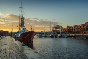 Sunset in the hanseatic town of Luebeck.
