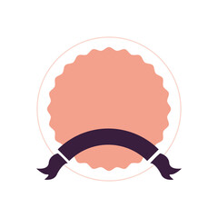 vintage orange seal stamp with blue ribbon vector design