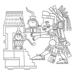 vector image with Aztec god  Piltzintecuhtli lord of the rising sun for your project