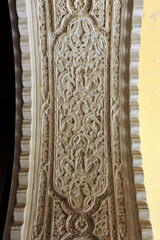 Plasterwork arc in Casa de Pilatos, one of the main palaces in Seville. Original mixture of Italian Renaissance and Andalusian Mudejar architecture. Spain