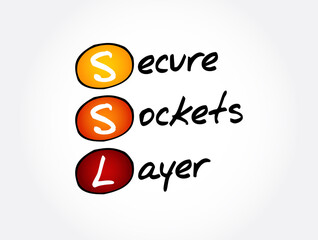 SSL - Secure Sockets Layer acronym, technology concept background