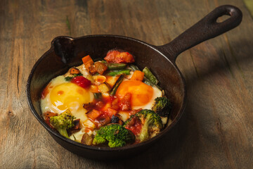 Fast food- still life- fried chicken eggs