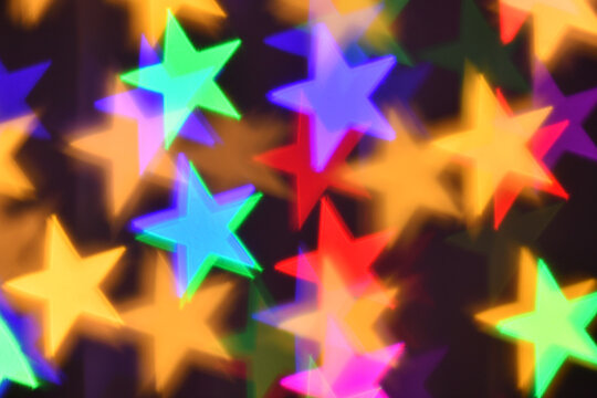 colorful stars illumination for holiday or abstract boke background