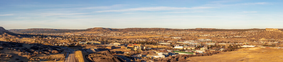 Colorado Living. City of Parker, Colorado - Residential Winter Panorama. - obrazy, fototapety, plakaty