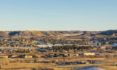 Colorado Living. City of Parker, Colorado - Residential Winter Panorama. - obrazy, fototapety, plakaty