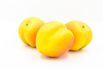 Three Peach isolated on white background