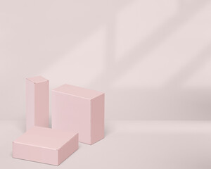 3D Illustration. Makeup packaging boxes