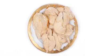 Fried Chicken White Meat Breasts on the plate with copy space