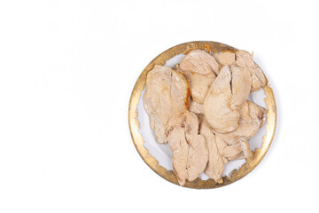Fried Chicken White Meat Breasts on the plate with copy space