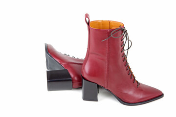 a red female boots