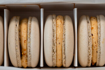 Box, macaron, biscotti, french dessert