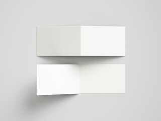3D Illustration. Folded business card mockup isolated