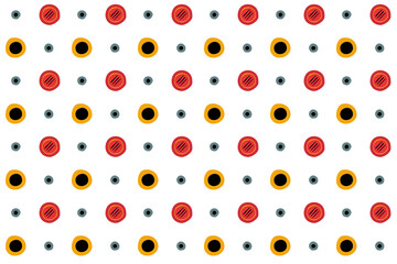Pattern of uneven circles in the style of folk art, seamless