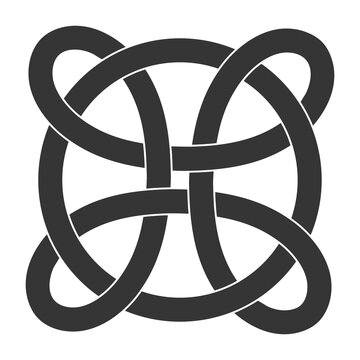 monochrome icon with Celtic knot art and ethnic ornaments