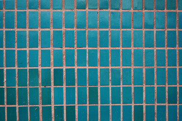 Wall with sea-colored glaze tiles