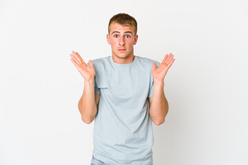 Fototapeta premium Young caucasian handsome man surprised and shocked.