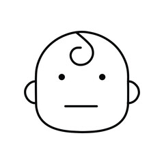 Baby serious face emotion line icon