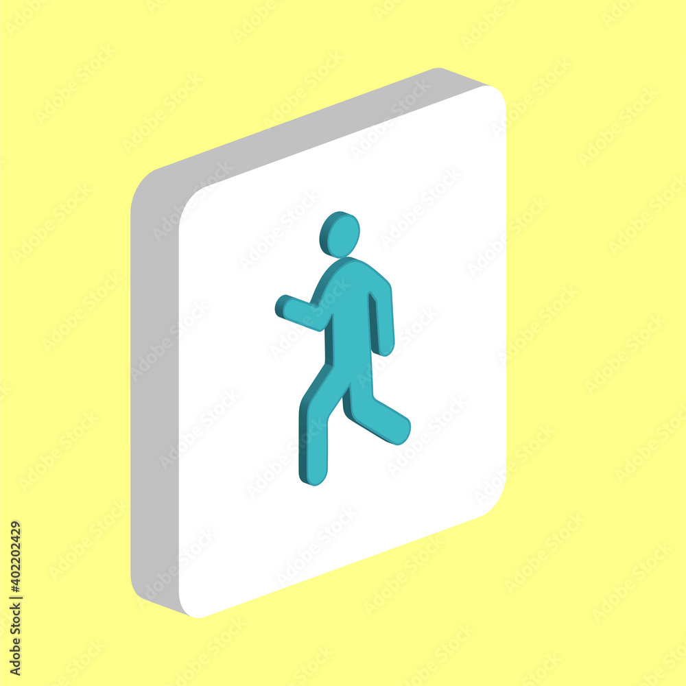Poster walk man simple vector icon. illustration symbol design template for web mobile ui element. perfect 