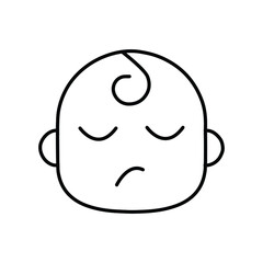 Baby sleeping face emotion line icon