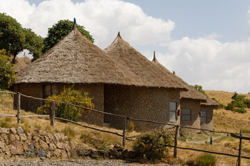 Plakat a homestead in a mountain village in the southern part of Ethiopia