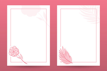 Fototapeta premium Vector Illustration of Floral Frame Border Background Template, Paper Size, and Ready to Print for Wedding, Greeting, Menu, Card, and others.