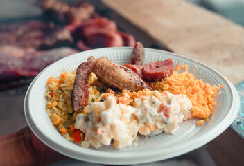 traditional brazilian barbecue. Real brazilian food dish. Picanha.