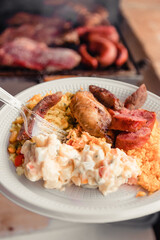 traditional brazilian barbecue. Real brazilian food dish. Picanha.