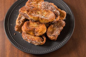 Traditional Christmas french toast also known in Brazil as 'Rabanada'.  traditional Brazilian food for Christmas.