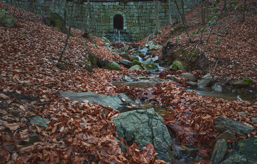 Small stream of water located in Santa Fe del Montseny