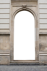 Architectural element, empty arch frame old entrance building