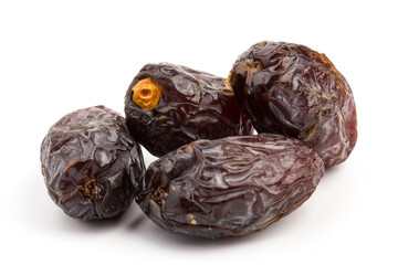 Dried dates fruits isolated on white background
