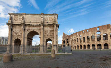 Arch of Constantine and the Colosseum