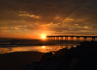 Golden Sunrise at Saint Augustine Florida Beach Pier
