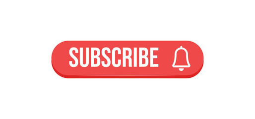 Subscribe click button with bell icon. Video social media platform.