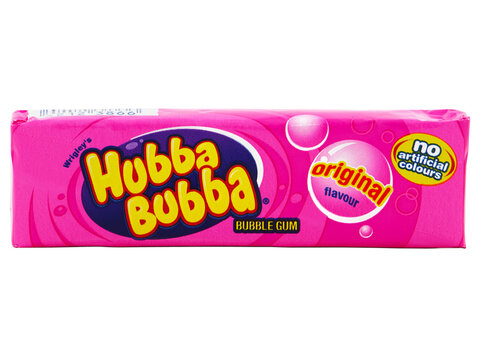 BUCHAREST, ROMANIA - MARCH 20, 2016. Hubba Bubba Bubble gum original flavor isolated on white, produced by Wrigley