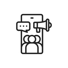 Marathon line black icon. SMM promotion. Outline pictogram