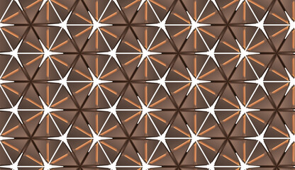 Latice Gold Brown White Background 3d Lattice Pattern geometric modules . High quality seamless realistic texture 3d rendering